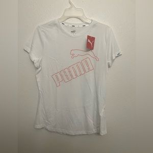 Women tee short sleeve Puma .. brand new with tags white and orange